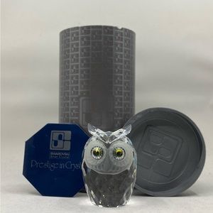 Swarovski Retired Crystal Owl Figurine w/Original Box + COA (Art. 7636 NR 046)